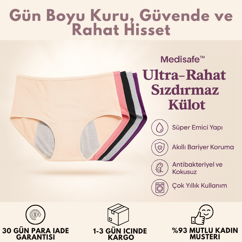 Medisafe™ Ultra Rahat Sızdırmaz Külot ( 4 Katmanlı Koruma Teknolojisi )